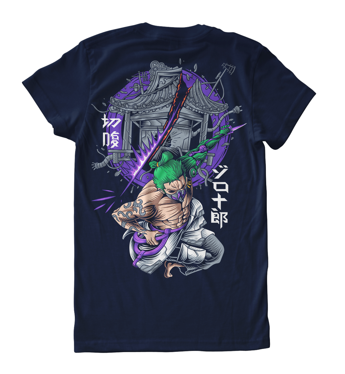Roronoa Zoro Seppuku Cyberpunk T-Shirt