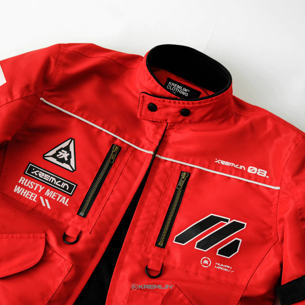 METACRUSH Red Jacket Biker Cyber Tech Wear KREMLIN